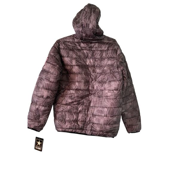 US ARMY Men’s Small Puffer Jacket Full Zip Hooded Zipper Pockets - Picture 2 of 6